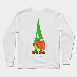 Saint Patrick's Day, Cute Gnome, Lucky Clovers Long Sleeve T-Shirt